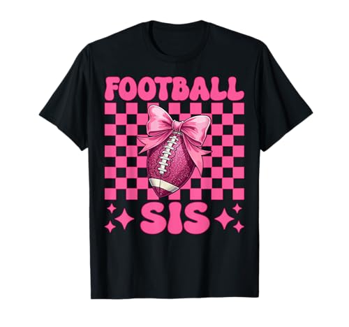 Fußball Sis American Football Sister Girl Kokette Schleife T-Shirt Fußball Sis American Football Sister Girl Kokette Schleife T-Shirt von Womens Coquette Bow American Football Player Gifts