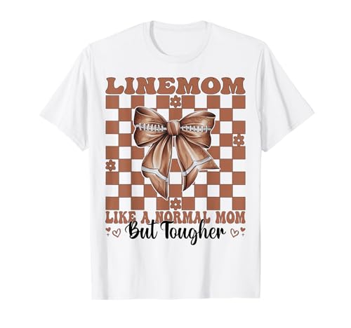 Linemom Like A Normal Mama American Football Mama Coquette Bow T-Shirt von Womens Coquette Bow American Football Player Gifts