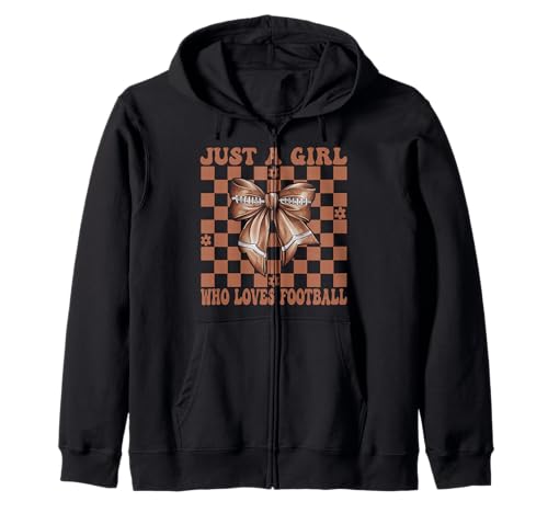 Nur EIN Mädchen, das Football Coquette Bow liebt Kapuzenjacke von Womens Coquette Bow American Football Player Gifts