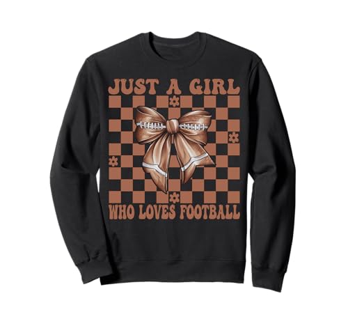 Nur EIN Mädchen, das Football Coquette Bow liebt Sweatshirt von Womens Coquette Bow American Football Player Gifts