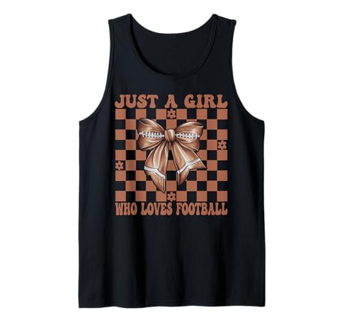 Nur EIN Mädchen, das Football Coquette Bow liebt Tank Top von Womens Coquette Bow American Football Player Gifts