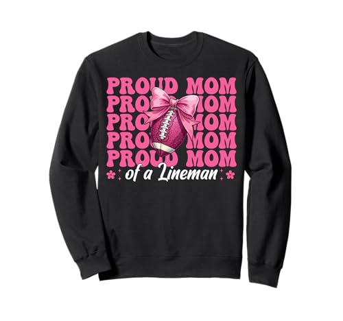 Stolze Mutter eines Lineman American Football-Mama Muttertag Sweatshirt von Womens Coquette Bow American Football Player Gifts