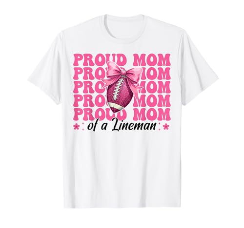 Stolze Mutter eines Lineman American Football-Mama Muttertag T-Shirt von Womens Coquette Bow American Football Player Gifts