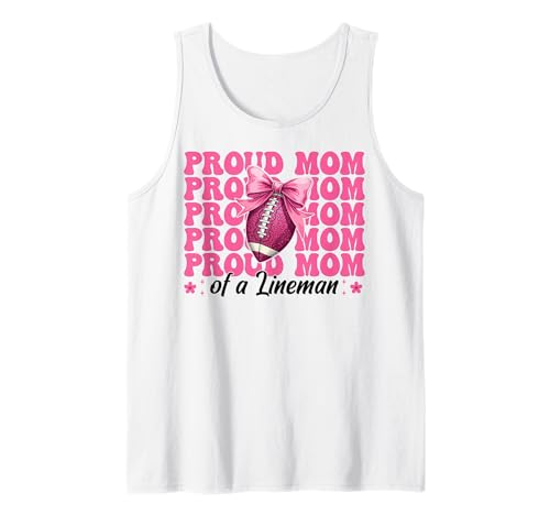Stolze Mutter eines Lineman American Football-Mama Muttertag Tank Top von Womens Coquette Bow American Football Player Gifts