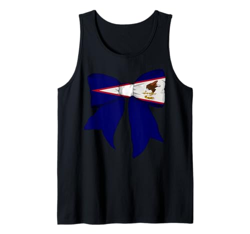 Amerikanisch-Samoa Amerikanisch-Samoanischer Stolz Flagge Mädchen Kokette Schleife Tank Top von Womens Coquette Bow American Samoa Heritage Gifts