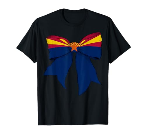Kokettenschleifenband für Mädchen, Flagge des Bundesstaates Arizona T-Shirt Kokettenschleifenband für Mädchen, Flagge des Bundesstaates Arizona T-Shirt von Womens Coquette Bow Arizona Heritage Flag Gifts