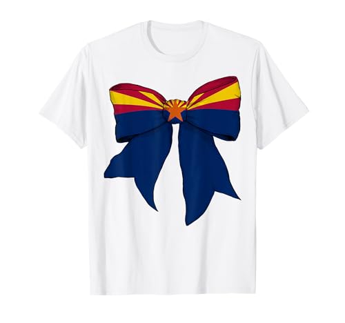 Kokettenschleifenband für Mädchen, Flagge des Bundesstaates Arizona T-Shirt Kokettenschleifenband für Mädchen, Flagge des Bundesstaates Arizona T-Shirt von Womens Coquette Bow Arizona Heritage Flag Gifts