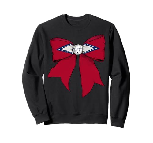 Kokettenschleifenband mit der Flagge des Bundesstaates Arkansas für Mädchen Sweatshirt von Womens Coquette Bow Arkansas Heritage Flag Gifts