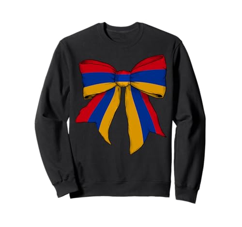 Armenien Armenische Flagge Mädchen Kokette Schleife Band Sweatshirt Armenien Armenische Flagge Mädchen Kokette Schleife Band Sweatshirt von Womens Coquette Bow Armenia Heritage Flag Gifts