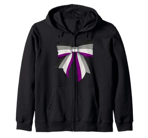 Asexual Pride Flag Ace LGBTQ Coquette Bow für Mädchen Kapuzenjacke Asexual Pride Flag Ace LGBTQ Coquette Bow für Mädchen Kapuzenjacke von Womens Coquette Bow Asexual Pride LGBTQ Gifts