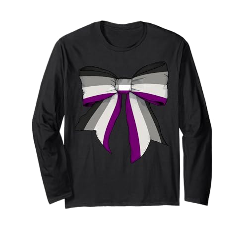 Asexual Pride Flag Ace LGBTQ Coquette Bow für Mädchen Langarmshirt Asexual Pride Flag Ace LGBTQ Coquette Bow für Mädchen Langarmshirt von Womens Coquette Bow Asexual Pride LGBTQ Gifts