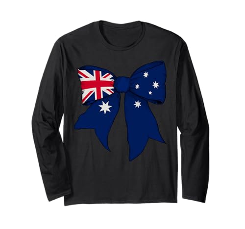 Australien Australien Pride Flag Girl Coquette Bow Ribbon Langarmshirt von Womens Coquette Bow Australia Heritage Flag Gifts