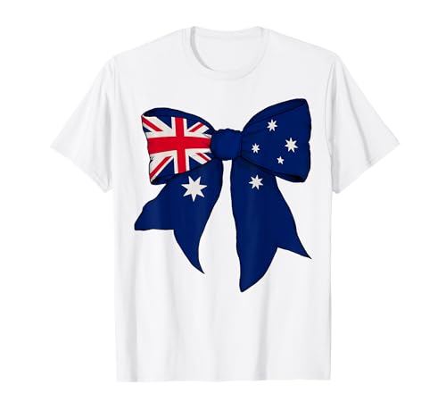 Australien Australien Pride Flag Girl Coquette Bow Ribbon T-Shirt Australien Australien Pride Flag Girl Coquette Bow Ribbon T-Shirt von Womens Coquette Bow Australia Heritage Flag Gifts