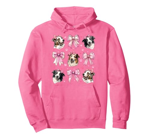 Australian Shepherd Coquette Bow für Mama und Mädchen, Rosa Pullover Hoodie von Womens Coquette Bow Australian Shepherd Dog Gifts