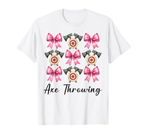 Axt Werfen Axt Werfer Mädchen Kokette T-Shirt von Womens Coquette Bow Axe Throwing Axe Thrower Gifts