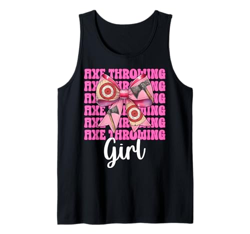 Axt Werfen Mädchen Axt Werfer Mama Muttertag Kokette Bogen Tank Top von Womens Coquette Bow Axe Throwing Axe Thrower Gifts