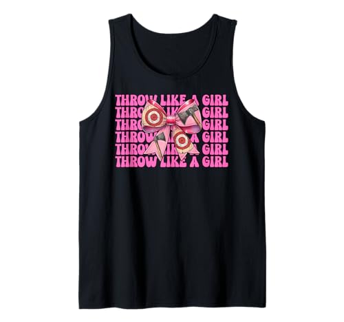 Werfen Sie wie ein Mädchen Axt Werfen Axt Werfer Mutter Muttertag Tank Top von Womens Coquette Bow Axe Throwing Axe Thrower Gifts