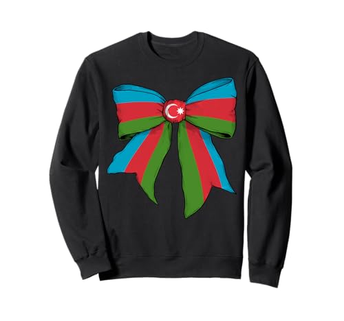 Aserbaidschanische Aserbaidschanische Stolzflagge Mädchen Kokette Schleife Band Sweatshirt Aserbaidschanische Aserbaidschanische Stolzflagge Mädchen Kokette Schleife Band Sweatshirt von Womens Coquette Bow Azerbaijan Heritage Flag Gifts