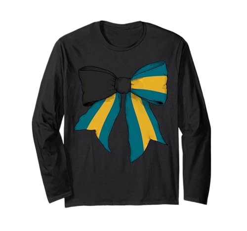 Bahamas Bahamas Bahamian Pride Flag Girl Coquette Bow Ribbon Langarmshirt von Womens Coquette Bow Bahamas Heritage Flag Gifts