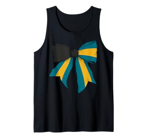Bahamas Bahamas Bahamian Pride Flag Girl Coquette Bow Ribbon Tank Top von Womens Coquette Bow Bahamas Heritage Flag Gifts