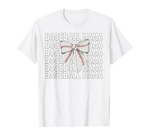 Baseball Mama Baseball Mama Muttertag Kokette Schleife T-Shirt Baseball Mama Baseball Mama Muttertag Kokette Schleife T-Shirt von Womens Coquette Bow Baseball Player Gifts