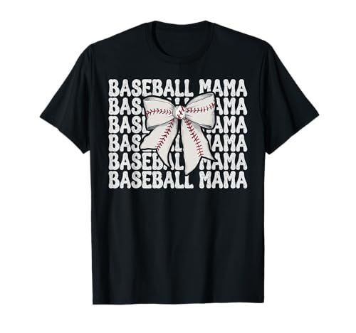 Baseball Mama Baseball Mama Muttertag Kokette Schleife T-Shirt Baseball Mama Baseball Mama Muttertag Kokette Schleife T-Shirt von Womens Coquette Bow Baseball Player Gifts