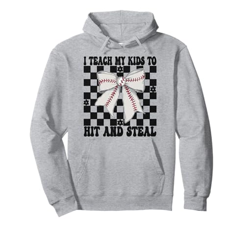 Baseball-Mama Muttertag Ich bringe meinen Kindern das Schlagen und Stehlen bei Pullover Hoodie Baseball-Mama Muttertag Ich bringe meinen Kindern das Schlagen und Stehlen bei Pullover Hoodie von Womens Coquette Bow Baseball Player Gifts