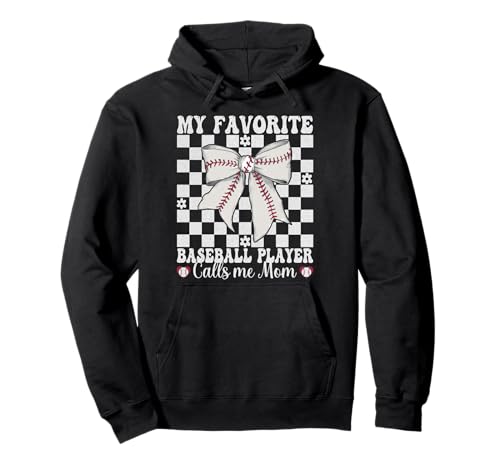 Mein Lieblings-Baseballspieler nennt mich Mama Muttertag Pullover Hoodie Mein Lieblings-Baseballspieler nennt mich Mama Muttertag Pullover Hoodie von Womens Coquette Bow Baseball Player Gifts