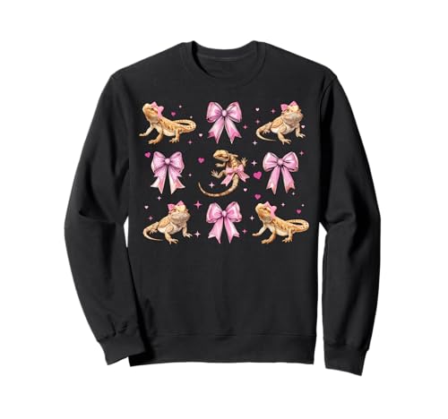 Bartdrache Eidechse Mädchen Kokette Schleife Rosa Mama Sweatshirt von Womens Coquette Bow Bearded Dragon Lizard Gifts