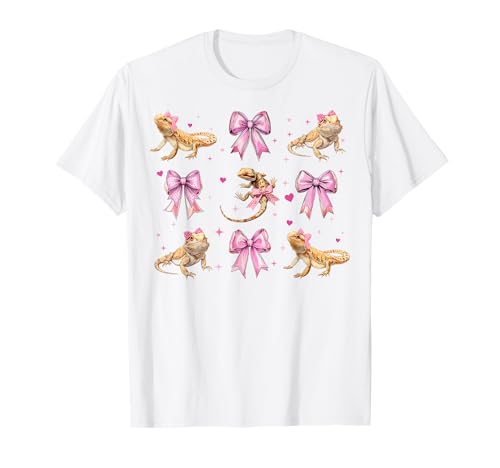 Bartdrache Eidechse Mädchen Kokette Schleife Rosa Mama T-Shirt von Womens Coquette Bow Bearded Dragon Lizard Gifts