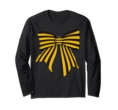 Biene gelb Streifen Muster Halloween Kostüm Mädchen Kokette Langarmshirt Biene gelb Streifen Muster Halloween Kostüm Mädchen Kokette Langarmshirt von Womens Coquette Bow Bee Yellow Gifts