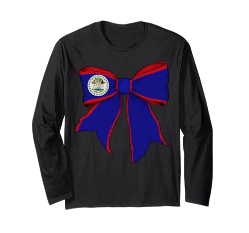 Kokettenschleifenband mit Belize-Flagge für Mädchen Langarmshirt Kokettenschleifenband mit Belize-Flagge für Mädchen Langarmshirt von Womens Coquette Bow Belize Heritage Flag Gifts