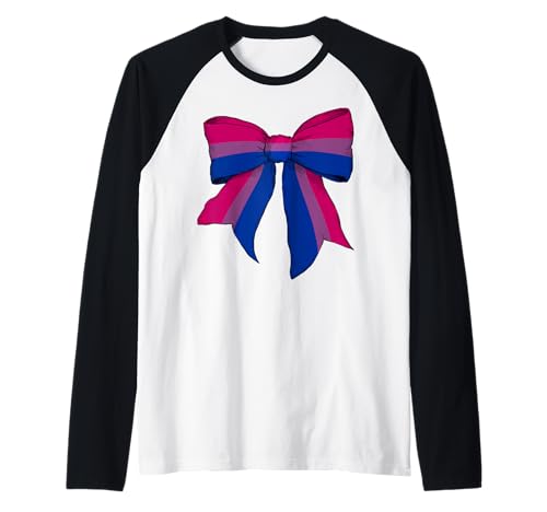 Bisexual Pride Bi Flag LGBTQ Girl Kokette Bow Raglan Bisexual Pride Bi Flag LGBTQ Girl Kokette Bow Raglan von Womens Coquette Bow Bisexual Pride LGBTQ Gifts