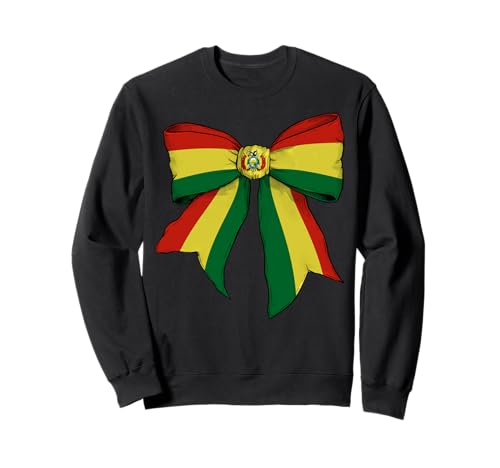 Bolivien Bolivian Pride Flag Girl Coquette Bow Ribbon Sweatshirt von Womens Coquette Bow Bolivia Heritage Flag Gifts