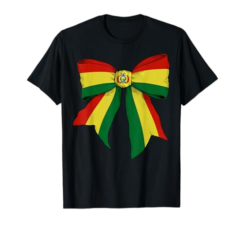Bolivien Bolivian Pride Flag Girl Coquette Bow Ribbon T-Shirt Bolivien Bolivian Pride Flag Girl Coquette Bow Ribbon T-Shirt von Womens Coquette Bow Bolivia Heritage Flag Gifts
