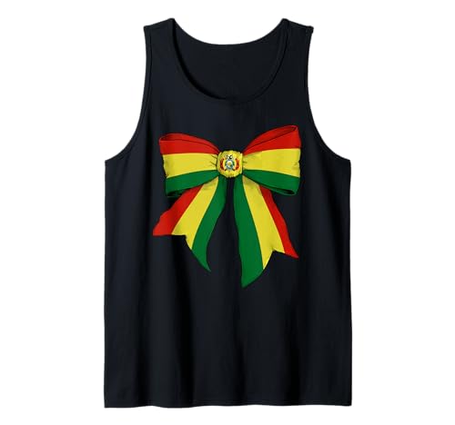 Bolivien Bolivian Pride Flag Girl Coquette Bow Ribbon Tank Top von Womens Coquette Bow Bolivia Heritage Flag Gifts