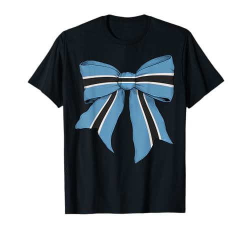 Botswana Botswana Pride Flag Coquette Schleifenband für Mädchen T-Shirt von Womens Coquette Bow Botswana Heritage Flag Gifts