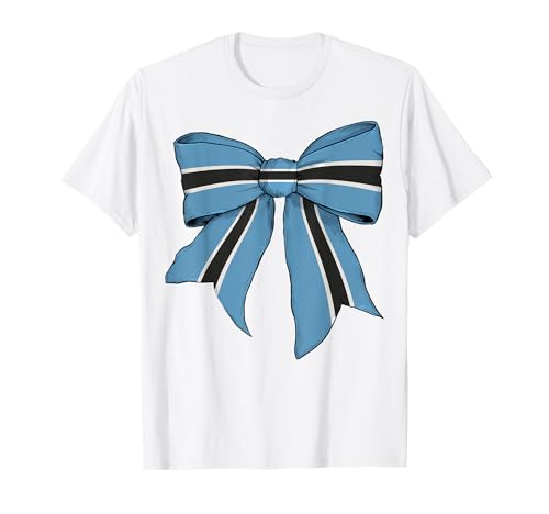 Botswana Botswana Pride Flag Coquette Schleifenband für Mädchen T-Shirt von Womens Coquette Bow Botswana Heritage Flag Gifts