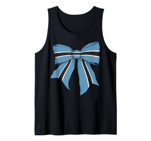 Botswana Botswana Pride Flag Coquette Schleifenband für Mädchen Tank Top von Womens Coquette Bow Botswana Heritage Flag Gifts