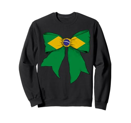 Brasilien Brasilien Pride Flagge Mädchen Kokette Schleife Band Sweatshirt Brasilien Brasilien Pride Flagge Mädchen Kokette Schleife Band Sweatshirt von Womens Coquette Bow Brazil Heritage Flag Gifts
