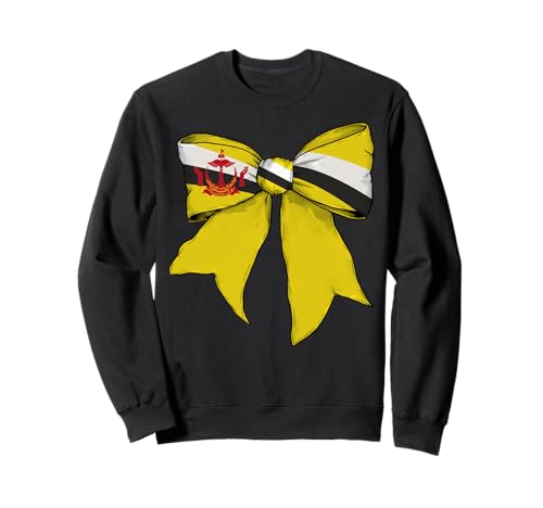 Kokettenschleifenband mit Flagge von Brunei Brunei, für Mädchen Sweatshirt von Womens Coquette Bow Brunei Heritage Flag Gifts