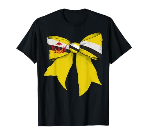 Kokettenschleifenband mit Flagge von Brunei Brunei, für Mädchen T-Shirt von Womens Coquette Bow Brunei Heritage Flag Gifts