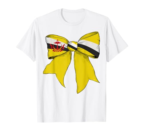 Kokettenschleifenband mit Flagge von Brunei Brunei, für Mädchen T-Shirt von Womens Coquette Bow Brunei Heritage Flag Gifts