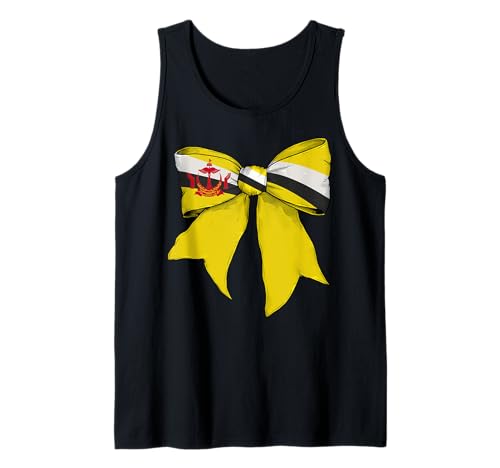 Kokettenschleifenband mit Flagge von Brunei Brunei, für Mädchen Tank Top von Womens Coquette Bow Brunei Heritage Flag Gifts