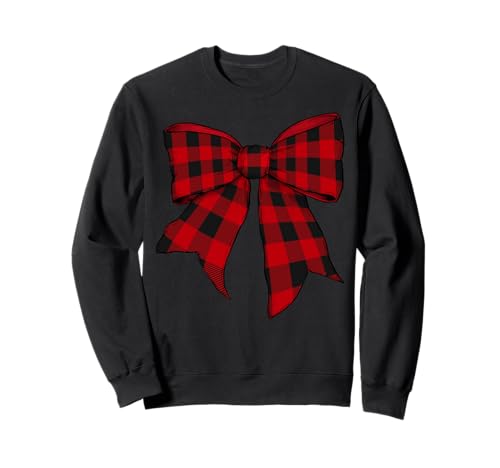 Buffalo Schottenkaro rot schwarz kariert Mädchen Kokette Schleife Sweatshirt von Womens Coquette Bow Buffalo Tartan Plaid Gifts