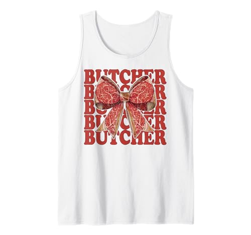 Fleischbeil Metzger Mädchen Mama Kokette Schleife Tank Top Fleischbeil Metzger Mädchen Mama Kokette Schleife Tank Top von Womens Coquette Bow Butcher Meat Cleaver Gifts