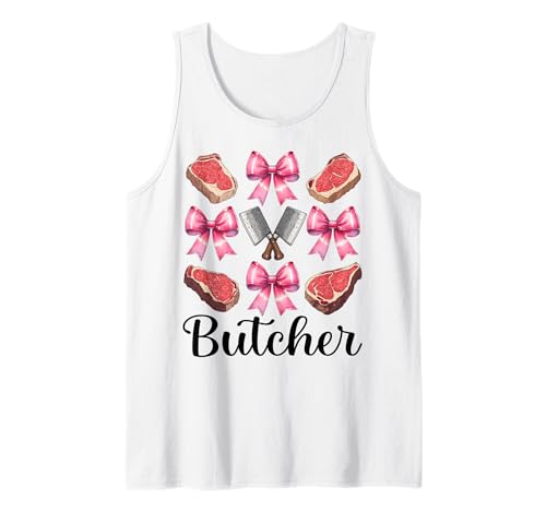 Fleischbeil für Mädchen und Mütter, Rosa Tank Top Fleischbeil für Mädchen und Mütter, Rosa Tank Top von Womens Coquette Bow Butcher Meat Cleaver Gifts
