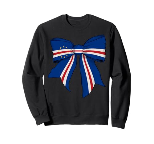 Cabo Verde Burundian Pride Flag Girl Coquette Schleife Band Sweatshirt Cabo Verde Burundian Pride Flag Girl Coquette Schleife Band Sweatshirt von Womens Coquette Bow Cabo Verde Heritage Flag Gifts