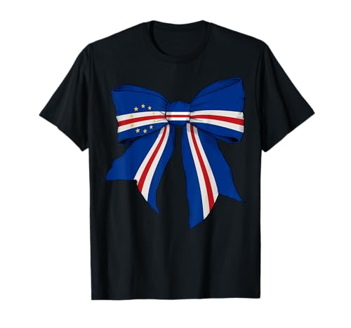 Cabo Verde Burundian Pride Flag Girl Coquette Schleife Band T-Shirt Cabo Verde Burundian Pride Flag Girl Coquette Schleife Band T-Shirt von Womens Coquette Bow Cabo Verde Heritage Flag Gifts