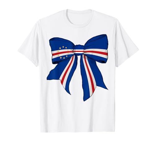 Cabo Verde Burundian Pride Flag Girl Coquette Schleife Band T-Shirt Cabo Verde Burundian Pride Flag Girl Coquette Schleife Band T-Shirt von Womens Coquette Bow Cabo Verde Heritage Flag Gifts